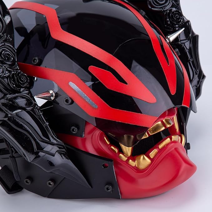 demon style motorcycle helmet Demon Cyberpunk Helmet – Cyber Techwear