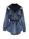 Denim Belt Women Jacket Spring