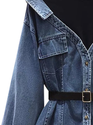 Denim Belt Women Jacket Spring