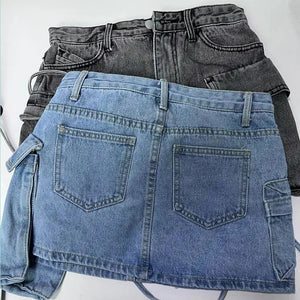 Denim Cargo Skirt