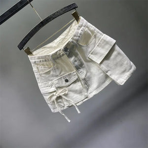 Denim Cargo Skirt
