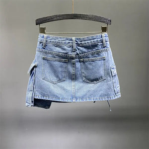 Denim Cargo Skirt