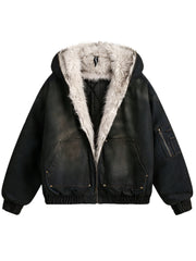 Veste en denim et coton rembourrée pour femme, printemps