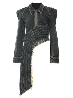 Denim Cyberpunk Jacket Women Spring