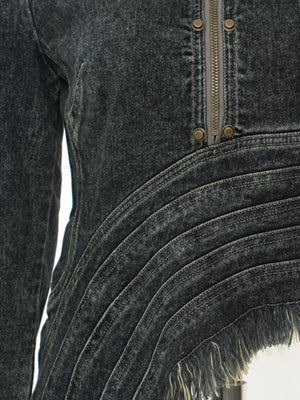 Denim Cyberpunk Jacket Women Spring