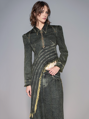 Denim Cyberpunk Jacket Women Spring