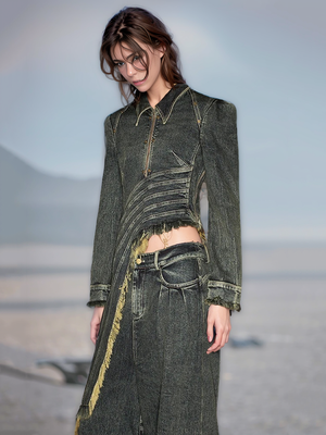 Denim Cyberpunk Jacket Women Spring