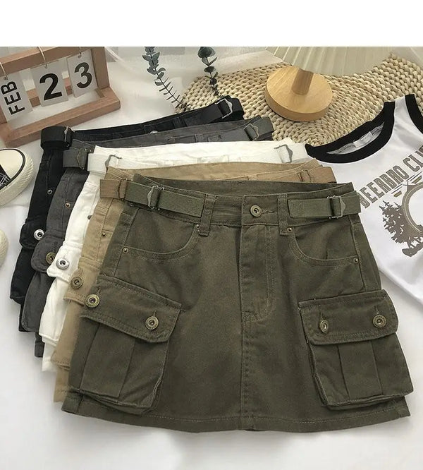 Denim Skirt Cargo