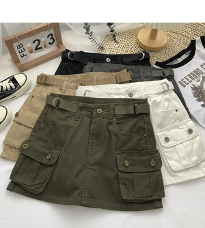 Denim Skirt Cargo