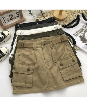 Denim Skirt Cargo