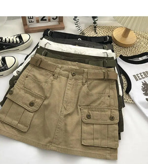 Denim Skirt Cargo
