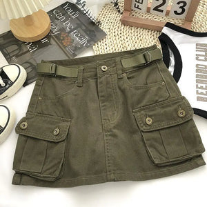Denim Skirt Cargo