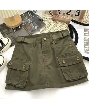 Denim Skirt Cargo