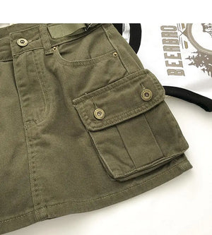Denim Skirt Cargo