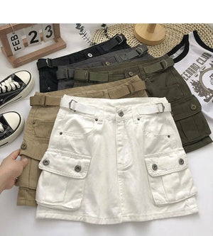 Denim Skirt Cargo