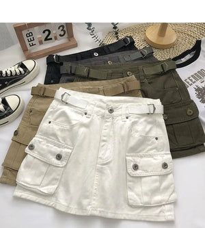 Denim Skirt Cargo