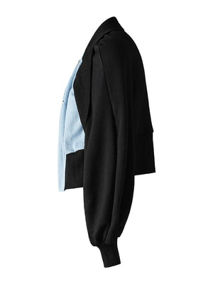 Denim Spliced Spring Jacket Women