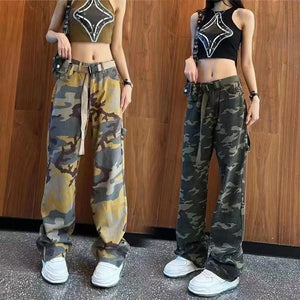 Designer camo cargo pants