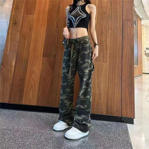 Designer camo cargo pants