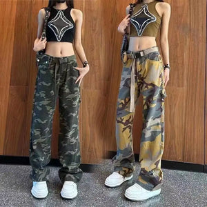 Designer camo cargo pants