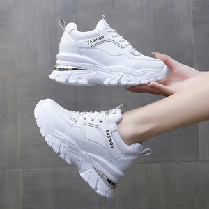 Designer White Platform Sneakers
