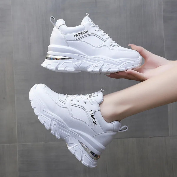 Designer White Platform Sneakers