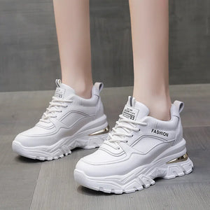 Designer White Platform Sneakers