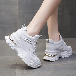 Designer White Platform Sneakers