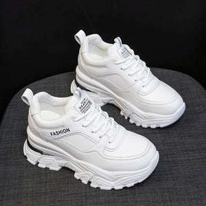 Designer White Platform Sneakers
