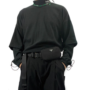 Detachable techwear coin holder bag in combination sets