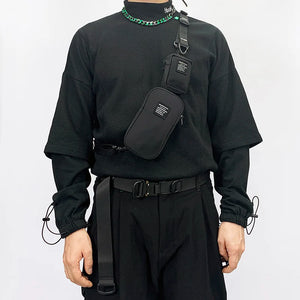 Detachable techwear coin holder bag in combination sets
