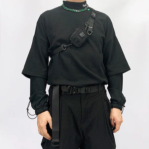 Detachable techwear coin holder bag in combination sets