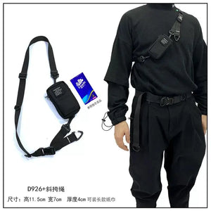 Detachable techwear coin holder bag in combination sets