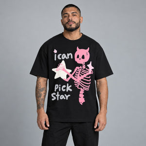 Devil Horn Skull Y2K T Shirt – worn by a man