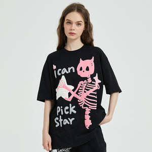 Devil Horn Skull Y2K T Shirt