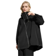 Veste de printemps à fermeture éclair en diagonale pour femme