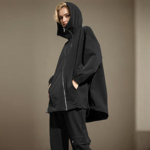 Diagonal Zipper Spring Jacket Women