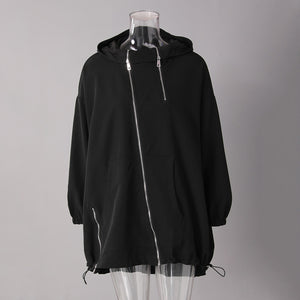 Diagonal Zipper Spring Jacket Women