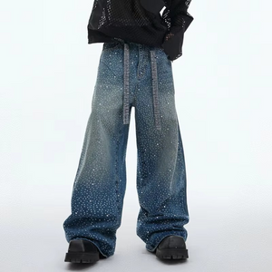 Diamond Ribbon Baggy Y2k Jeans