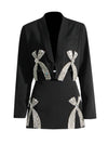 Diamonds Bow Jacket Women Spring