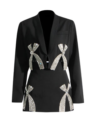 Diamonds Bow Jacket Women Spring