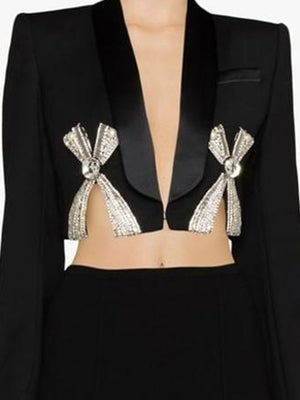 Diamonds Bow Jacket Women Spring