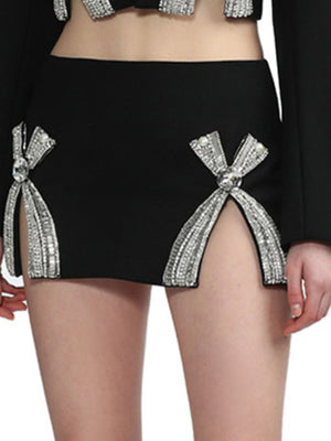 Diamonds Bow Jacket Women Spring