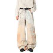 Digital Print Straight Y2K Jeans