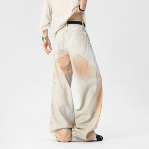 Digital Print Straight Y2K Jeans