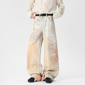 Digital Print Straight Y2K Jeans