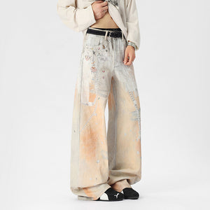 Digital Print Straight Y2K Jeans