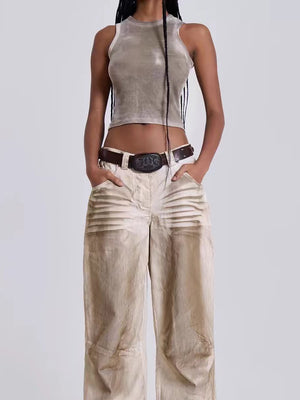 Dirty Dyed Jeans Women's Y2K