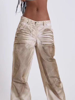 Dirty Dyed Jeans Women's Y2K