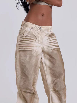 Dirty Dyed Jeans Women's Y2K
